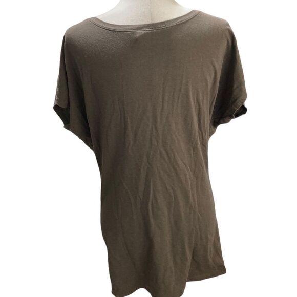 Peruvian connection wide neck slightly oversized brown T-shirt size small - Picture 2 of 6